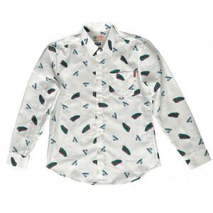 RSVLTS Little Full Lotta Sap Christmas Vacation Oxford All Over White Shirt Sz M